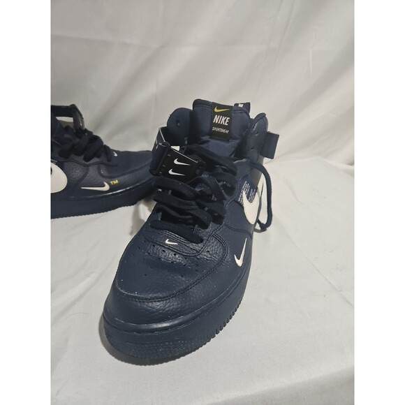 Size 9.5- Nike Air Force 1 Mid \'07 LV8 Obsidian Midnight Navy 2018 main image 5